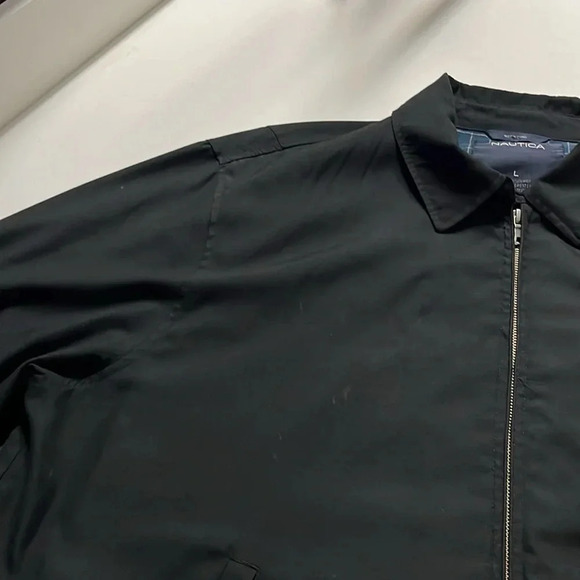 Imperfect Nautica jacket mens black large full zip jacket front & inside pockets - Picture 5 of 17